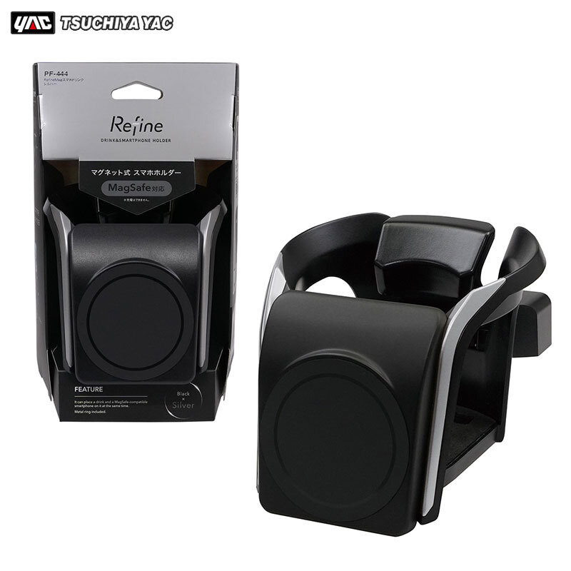 RefineMag スマホドリンク シルバー マグネット式スマホホルダー エアコン吹き口取付 マグセーフ対応 槌屋ヤック PF-444拍卖