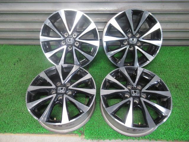 ステップワゴン DBA-RK5 ホンダ 純正 アルミホイール 17インチ 6.0J PCD114.3 5穴 4本 ブラック ポリッシュ WWW /50514拍卖