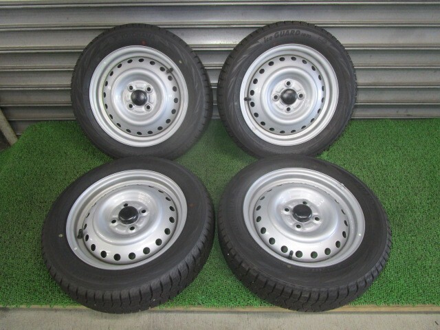 ダイハツ 純正 スチールホイール 14インチ 4.5J PCD100 4穴 4本 シルバー 鉄 スタッドレスタイヤ 冬 155/65R14 -1- WWW /50610拍卖