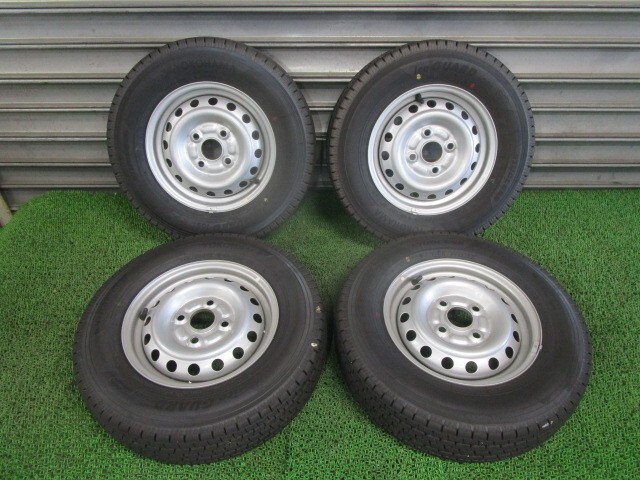 ダイハツ 純正 スチールホイール 12インチ 4.00B PCD100 4穴 4本 シルバー 鉄 スタッドレスタイヤ 冬 145/80R12 80/78N LT -8- WWW /50611拍卖