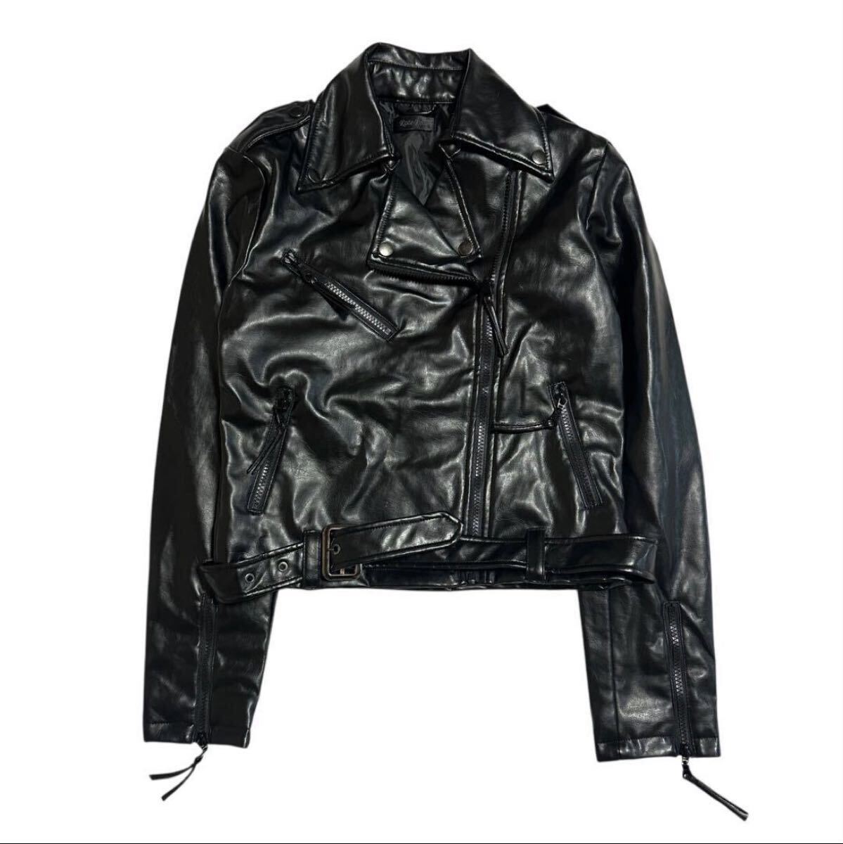 00s rare Japanese Label Y2K riders leather jacket archive Vkei punk 平成 ギャル男 お兄系 グランジ フェアリーグランジ vintage拍卖