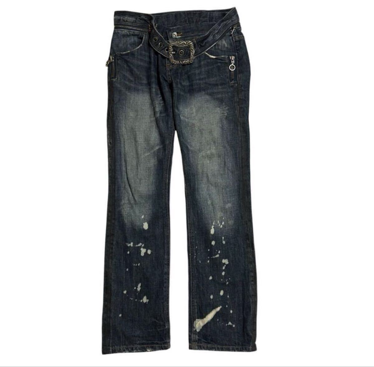 00s rare Japanese Label Y2K gimmick belt pants archive Vkei punk 平成 ギャル男 お兄系 グランジ フェアリーグランジ vintage grunge拍卖