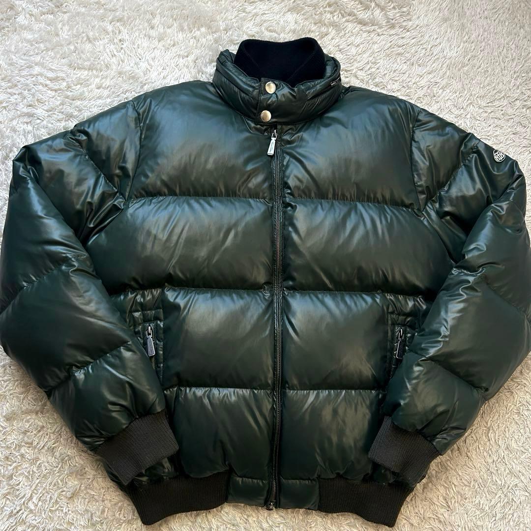 ブルックスブラザーズ ★肉厚 2way★ ダウン ジャケット Brooks Brothers フード収納可 ダブルジップ レイヤード取り外し可 緑 グリーン L拍卖