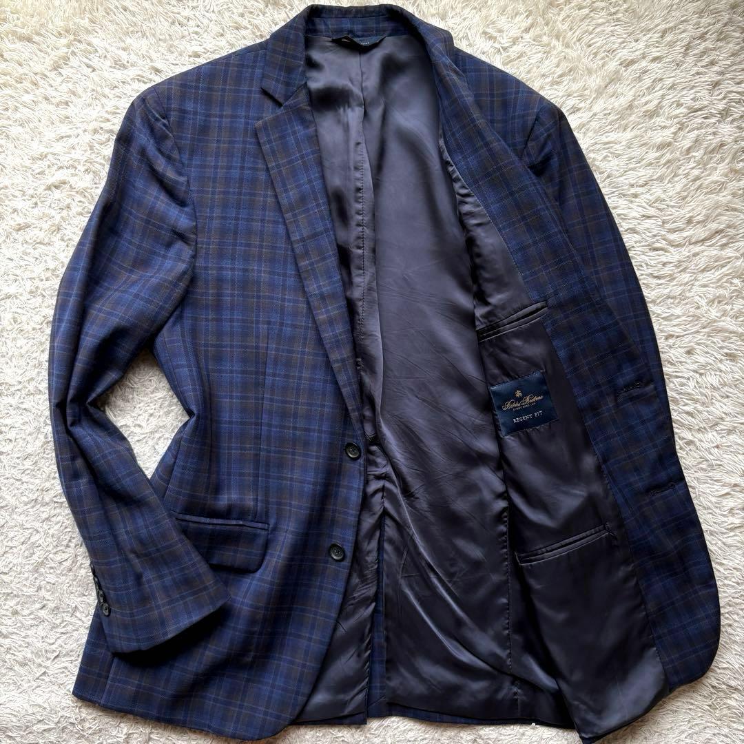 ブルックスブラザーズ ★希少 Lサイズ★ REGENT FIT テーラードジャケット BROOKS BROTHERS リージェント ZIGNONE チェック 紺 ネイビー拍卖