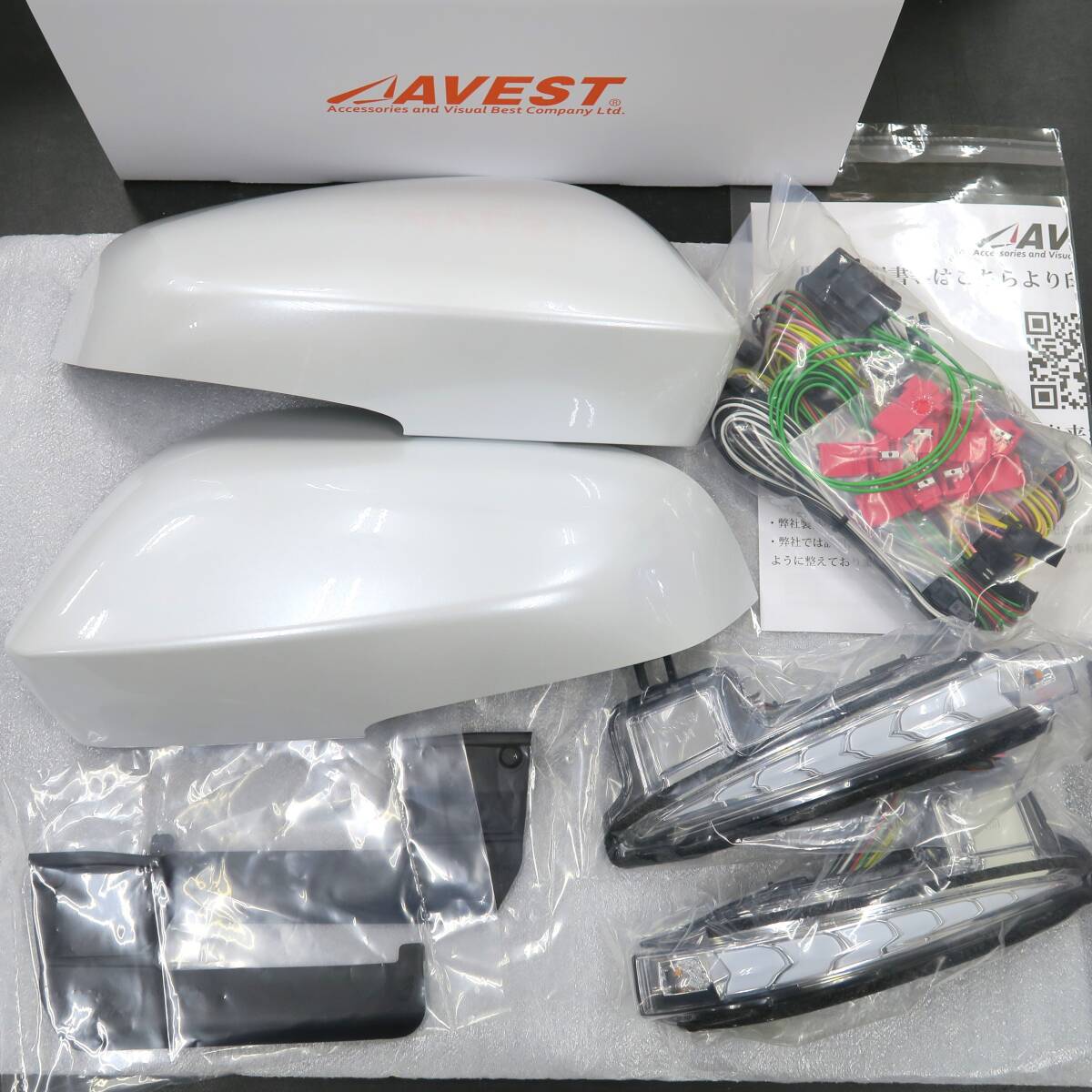 40ALPHARD アルファード40系 40VELLFIRE LEDドアミラー 流れる大型ウィンカー付カバー ターンランプ 左右 089色 白ポジ 未使用 アベスト 拍卖