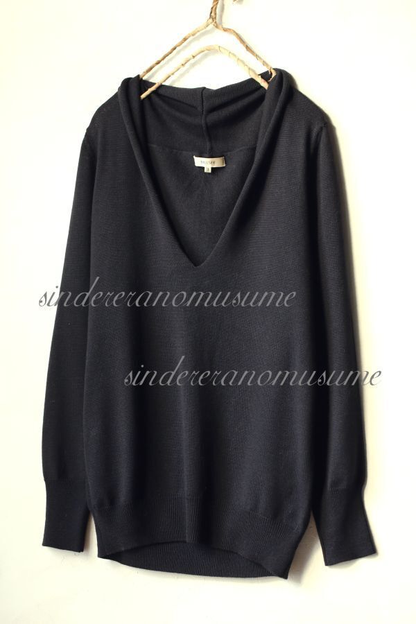 ★ボールジー 黒ウールシルクカットソーセーター 毛絹★拍卖