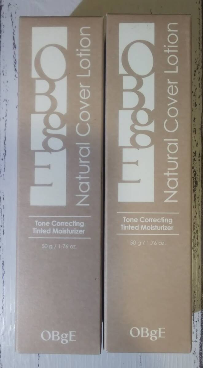 【新品未開封】 OBgE オブジェ ナチュラルカバーローション ファンデーション 2本セット 50g 使用期限:2028.4.11拍卖