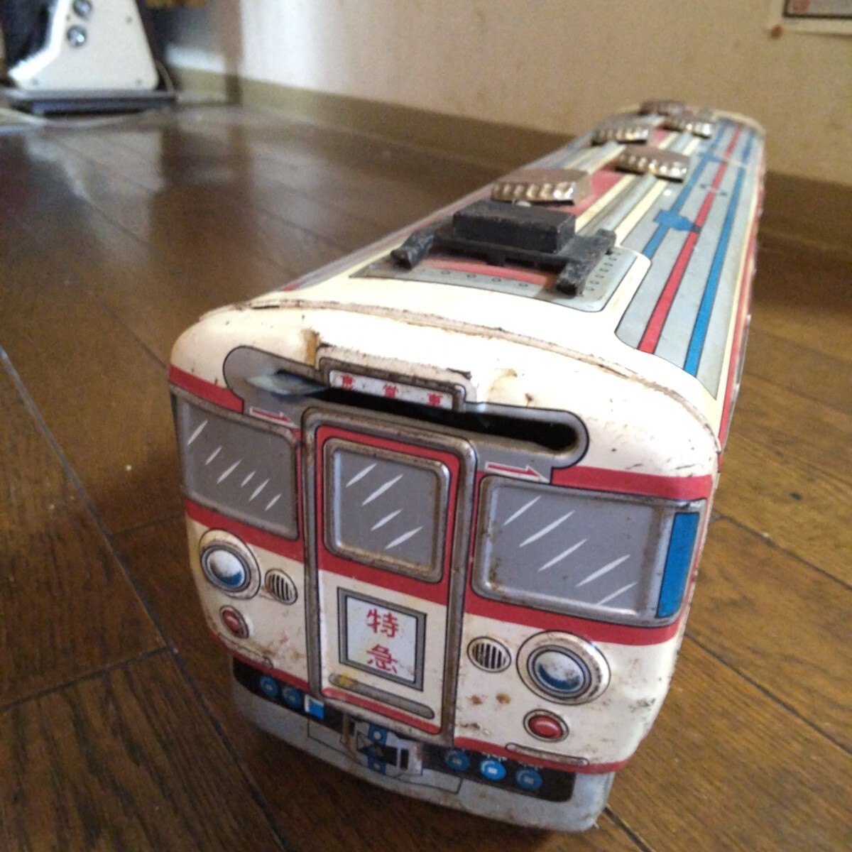 ヨネザワ製 ブリキ 食堂車 大型サイズ 57cm 発車ベル付き 当時物。拍卖