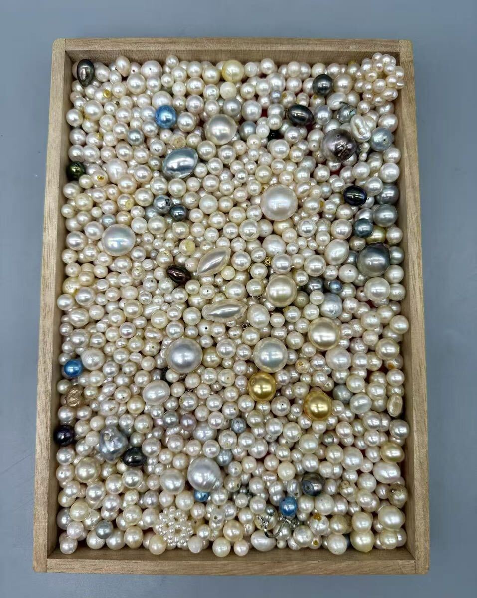 天然真珠 アコヤ黒蝶真珠 白蝶真珠 本真珠バロック ベビー玉大量セットまとめ 照り良 美品 裸石 宝石 パール pearl淡水真珠重さ587.8 g拍卖