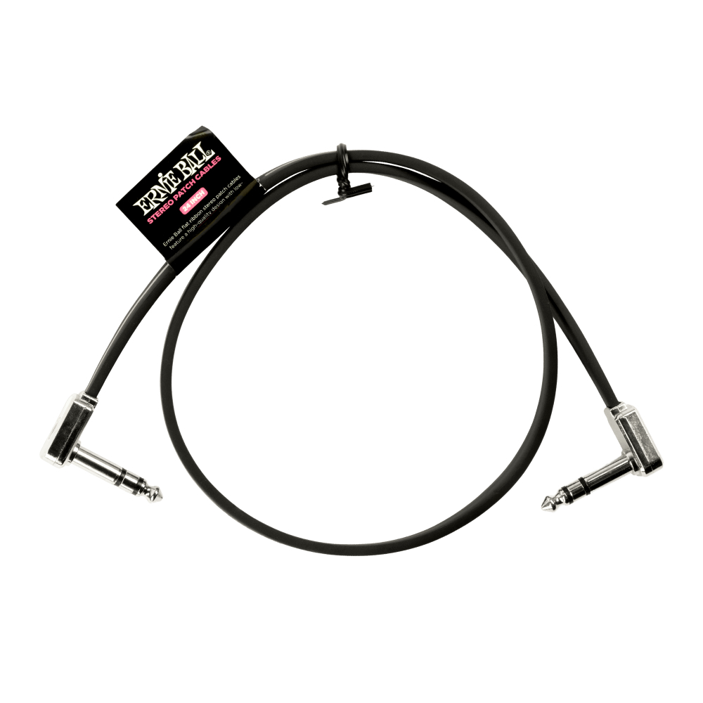 パッチケーブル 約60cm LL アーニーボール ERNIE BALL P06410 24 Single Flat Ribbon Stereo Patch Cable - Black拍卖