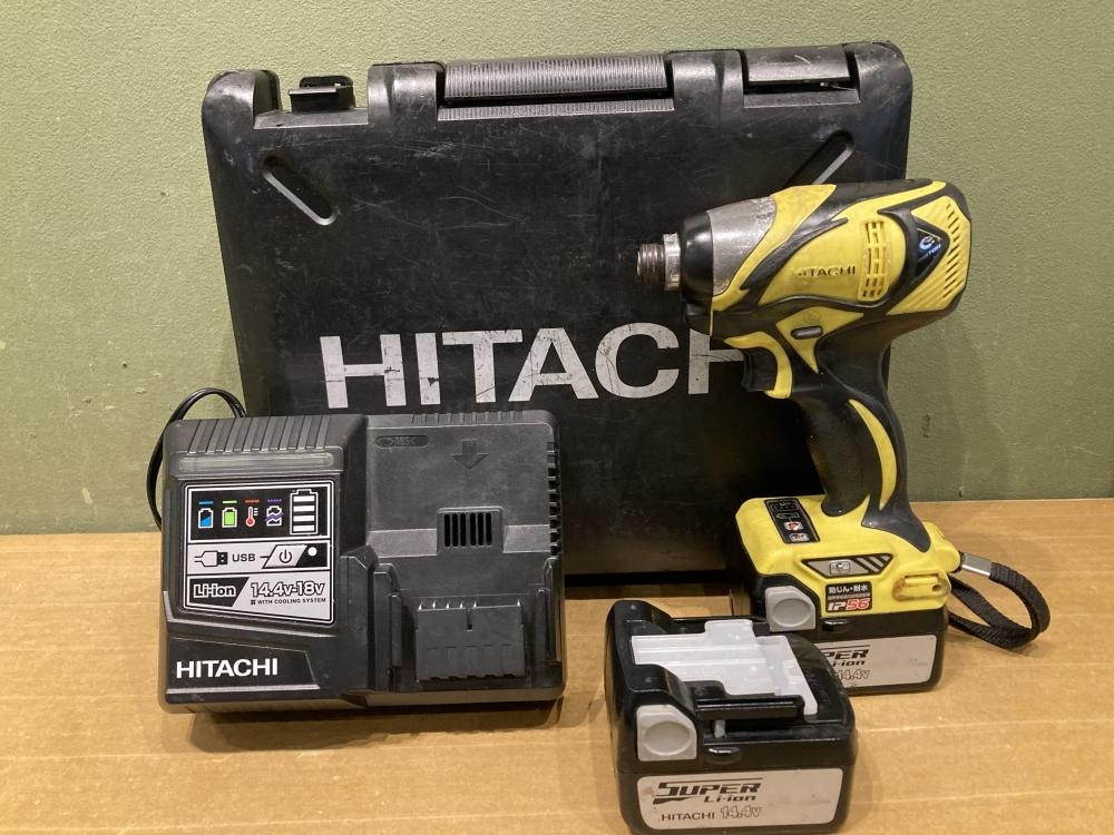 021■おすすめ品■日立工機 コードレスインパクトドライバ WH14DBAL2 バッテリー2個、充電器付属 ケース破損拍卖