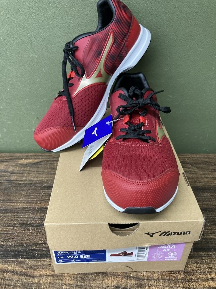 022●未使用品・即決価格●ミズノ mizuno 安全靴 オールマイティLL11L F1GA250262 27.0cm拍卖