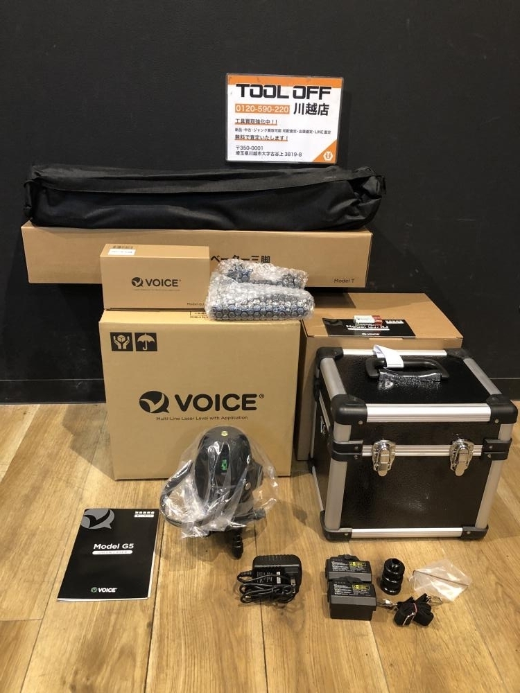 001♪未開封品・即決価格・送料無料♪ボイス VOICE 5ライングリーンレーザー墨出し G5 三脚・受光器セット拍卖