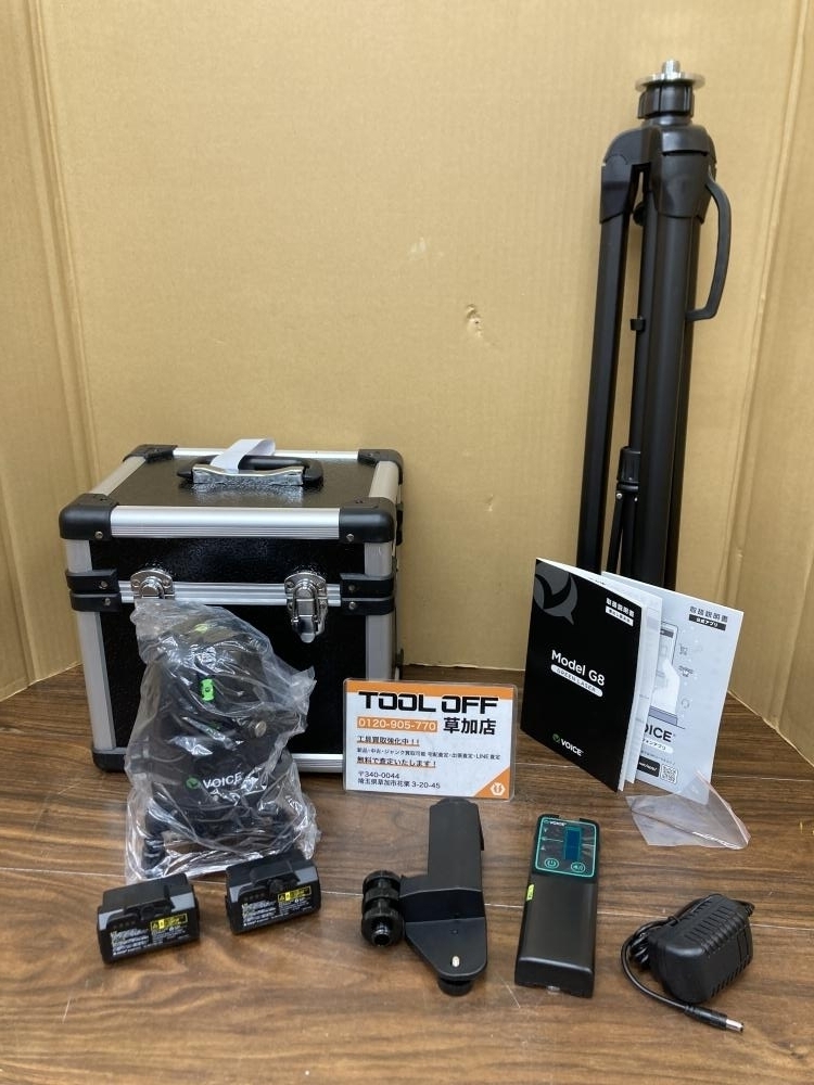 006□未使用品・即決価格□VOICE フルライングリーンレーザー墨出し器 G8 受光器+三脚付属拍卖