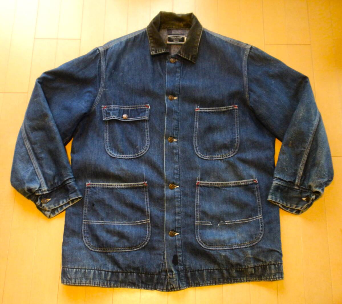 L【70's/デニムカバーオール】シアーズ Sears ヴィンテージ 70年代 ブランケット付き チョアコート チョアジャケット デニムジャケット古着拍卖