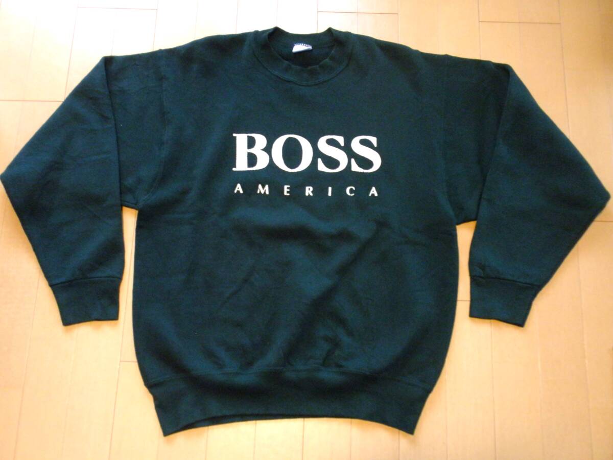 L【80's/スウェットシャツ】トレーナー BOSS アメリカ ボス 上司 社長 80年代 ヴィンテージ 米国製 BVD 古着拍卖