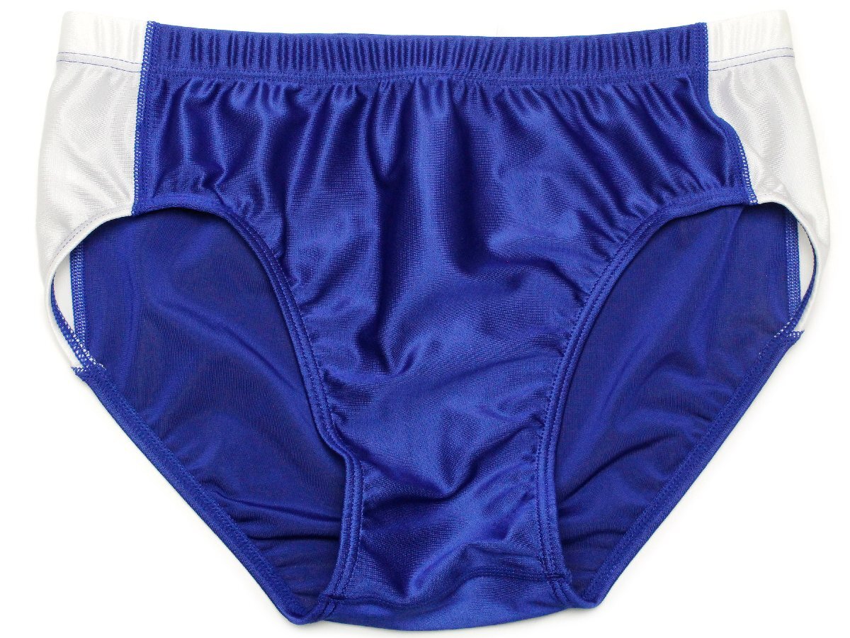(Mサイズ)やわらか2WAY★レーシングブルマ(ライン入り)フラットシーマ縫製  陸上用  ブルー BL35拍卖