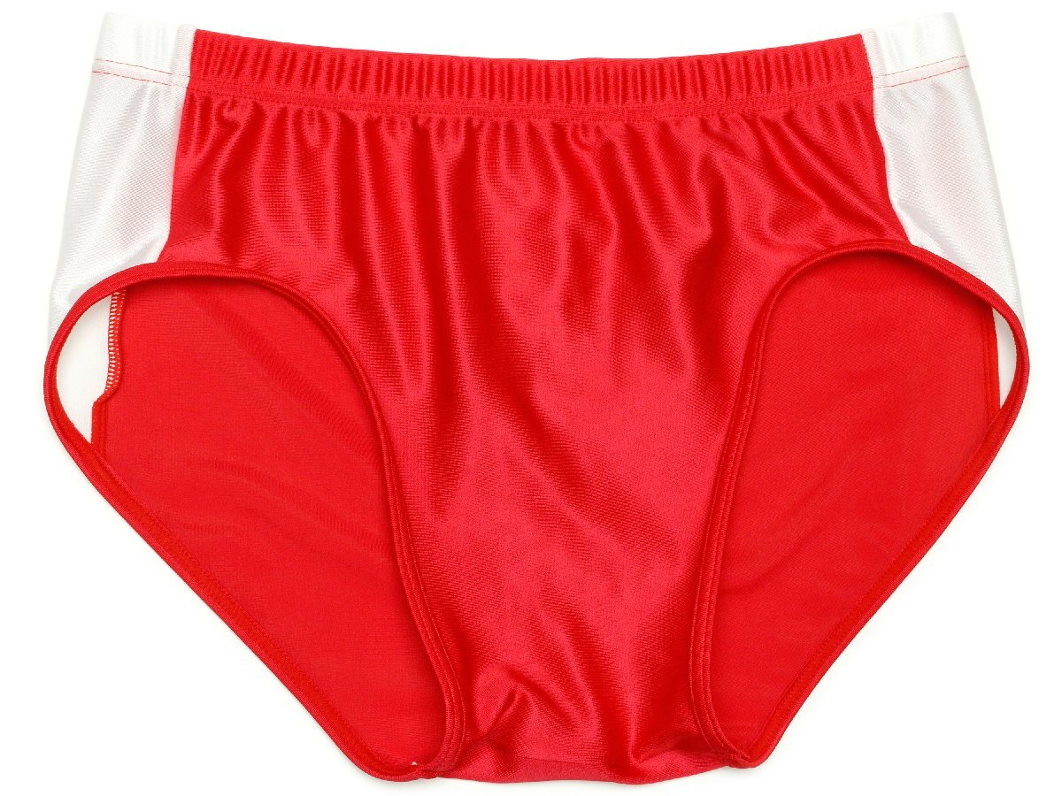 (Mサイズ)やわらか2WAY★レーシングブルマ(ライン入り) 陸上用 レッド BL31拍卖