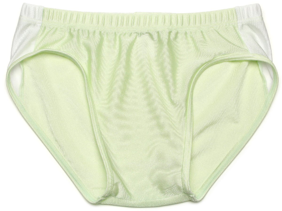 (Lサイズ)光沢ストレッチ2WAY★ローライズレーシングショーツ(ライン) 陸上用 ショーツ  ペパーミントグリーン BL27拍卖