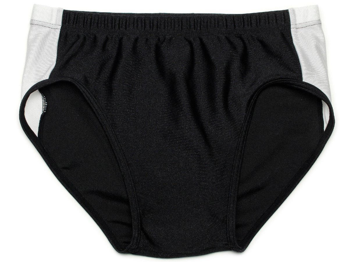 (Mサイズ)光沢ストレッチ2WAY★レーシングショーツ(ライン) 陸上用 ショーツ ブラック BL25拍卖