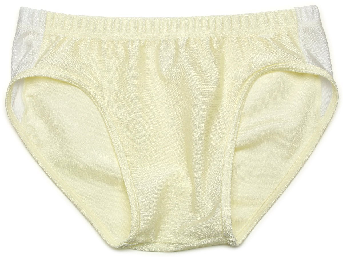 (Lサイズ)光沢ストレッチ2WAY★ローライズレーシングショーツ(ライン) 陸上用 ショーツ  レモンイエロー BL27拍卖