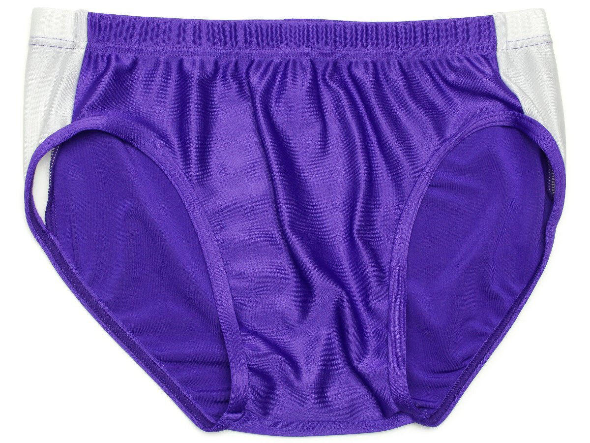(Mサイズ)やわらか2WAY★ローライズレーシングブルマ(ライン入り) 陸上用 パープル BL33拍卖