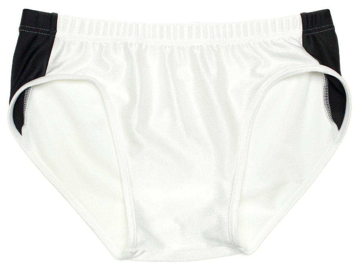 (Mサイズ)やわらか2WAY★ローライズレーシングブルマ(ライン入り) 陸上用 ホワイト BL33拍卖