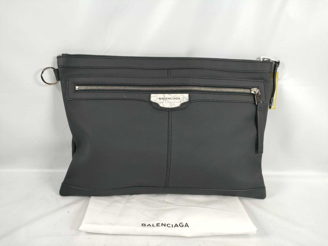 BALENCIAGA バレンシアガ グレー レザークラッチバッグ拍卖
