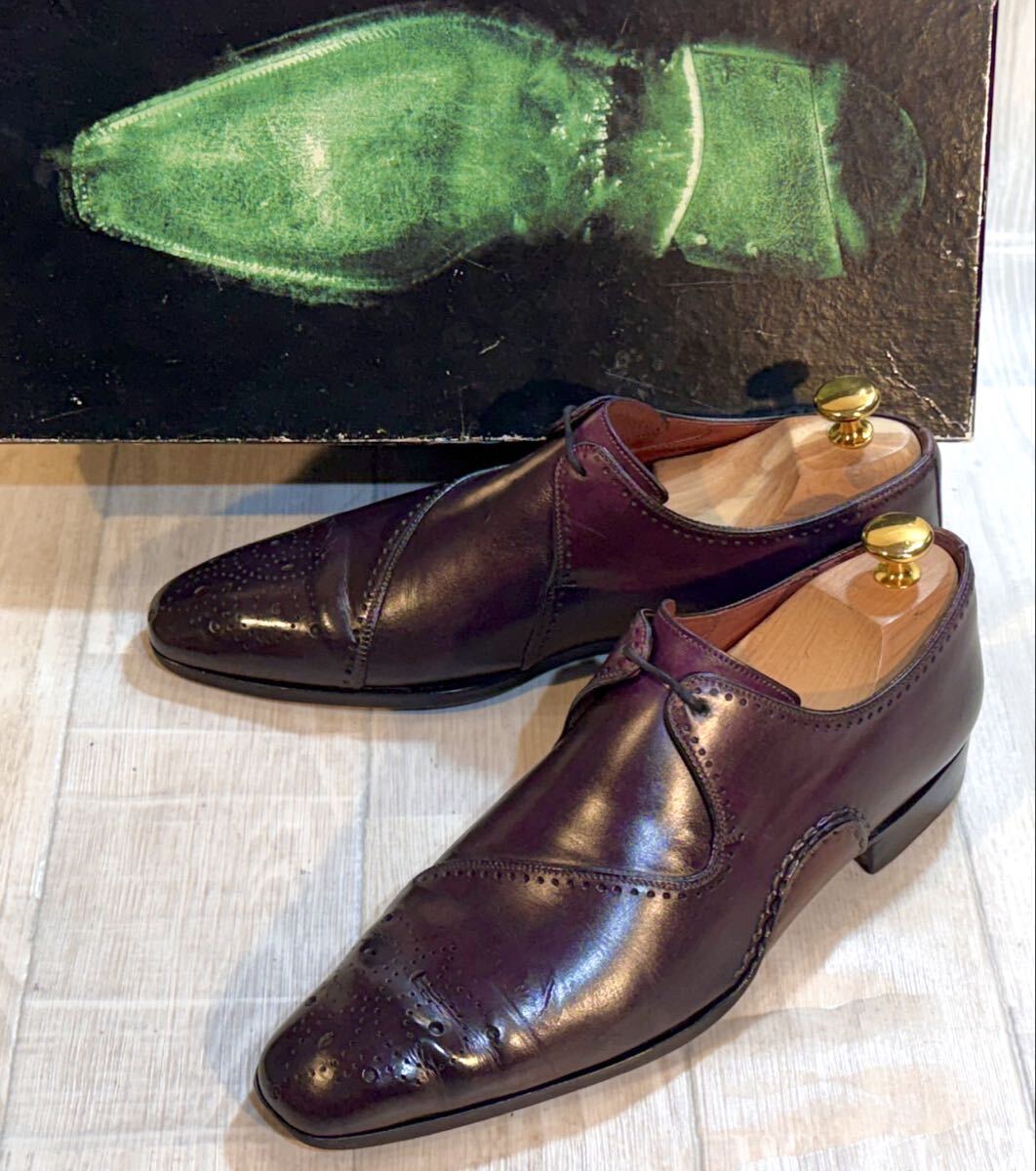 MAGNANNI マグナーニ◆24cm 37◆プレーントゥ メダリオン ダービーシューズ 革靴 ビジネスシューズ ドレスシューズ スペイン製 メンズ 本革拍卖