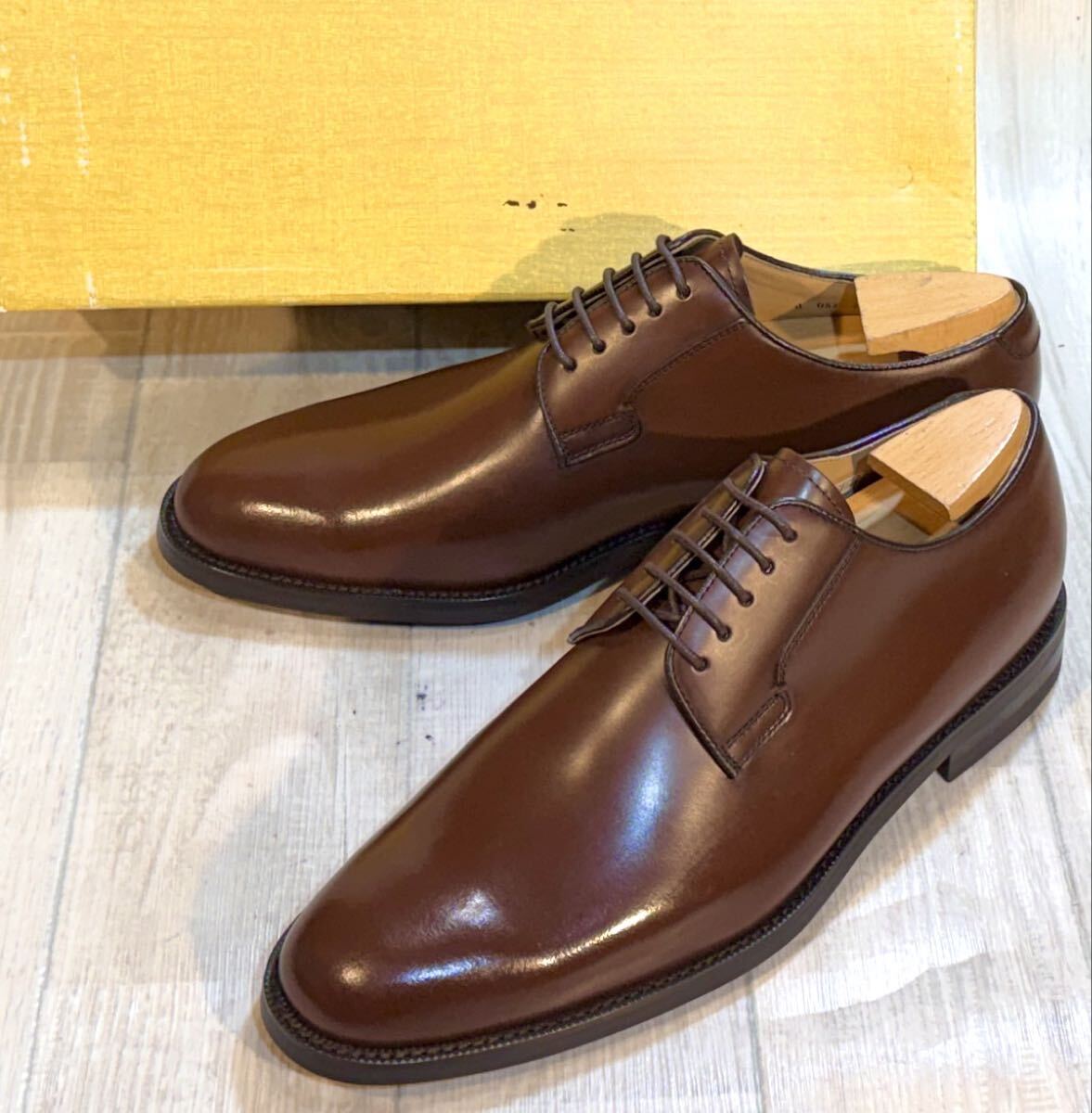 【未使用】REGAL リーガル◆26cm◆プレーンゥ ダービーシューズ レザーシューズ 革靴 本革 ビジネスシューズ 靴 ドレスシューズ メンズ 茶拍卖