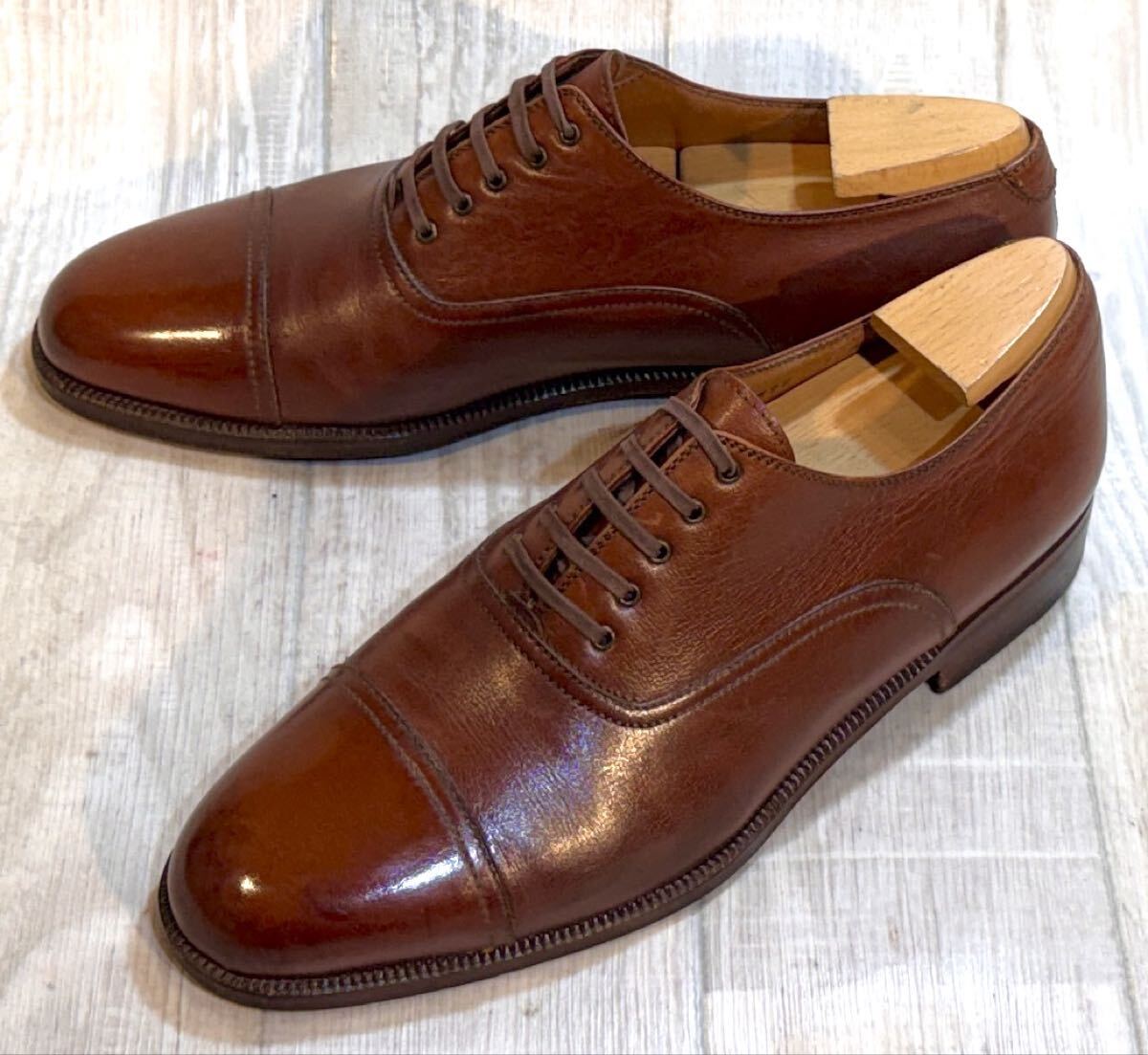 Salvatore Ferragamo フェラガモ◆25cm 7 2E◆キャップトゥ ストレートチップ 革靴 本革 ビジネスシューズ ドレスシューズ ITALY製 紐靴 茶拍卖