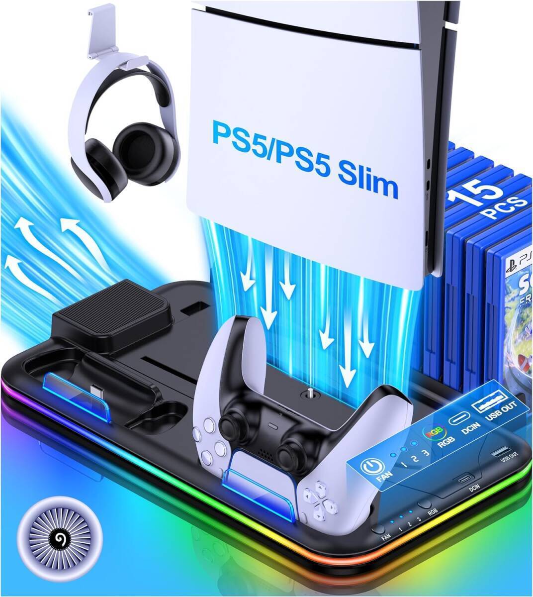 PS5 Slim スタンド PS5 Silm/PS5 縦置き スタンド PS5/PS5 Silm コントローラー拍卖