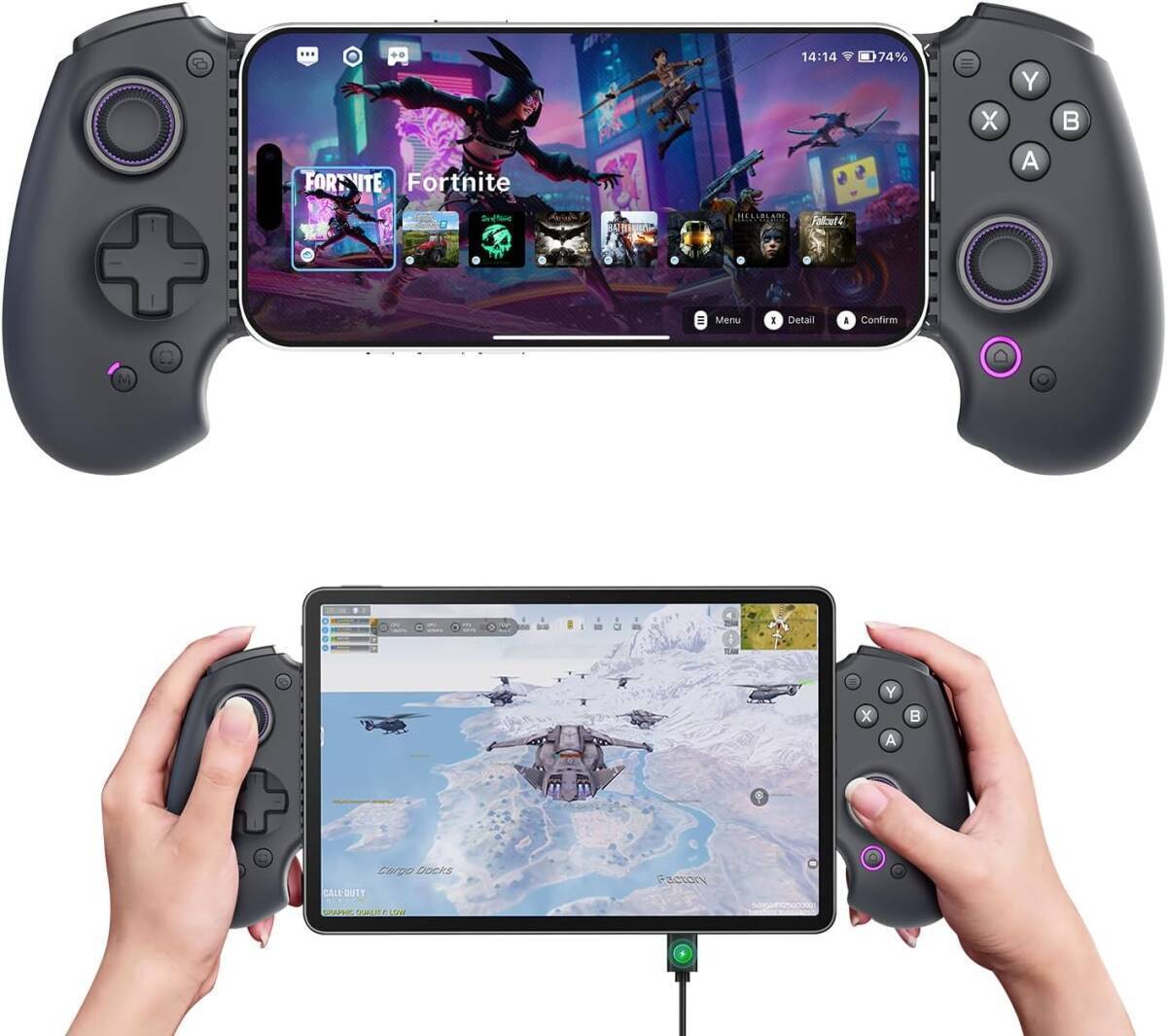 S9 プロゲーマー向け フルサイズゲームパッド 対応iPhone15/16 Serie用・iPad Mini 6/7・Android、タブレット拍卖