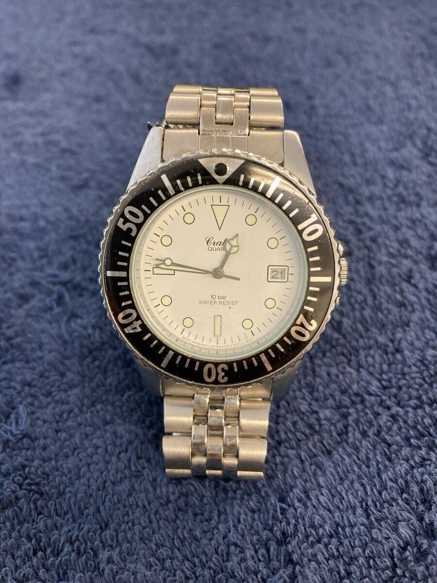 1円出品!crater Quartz Day ダイバーズウォッチ風 動作未確認商品 ジャンク品 G-80拍卖