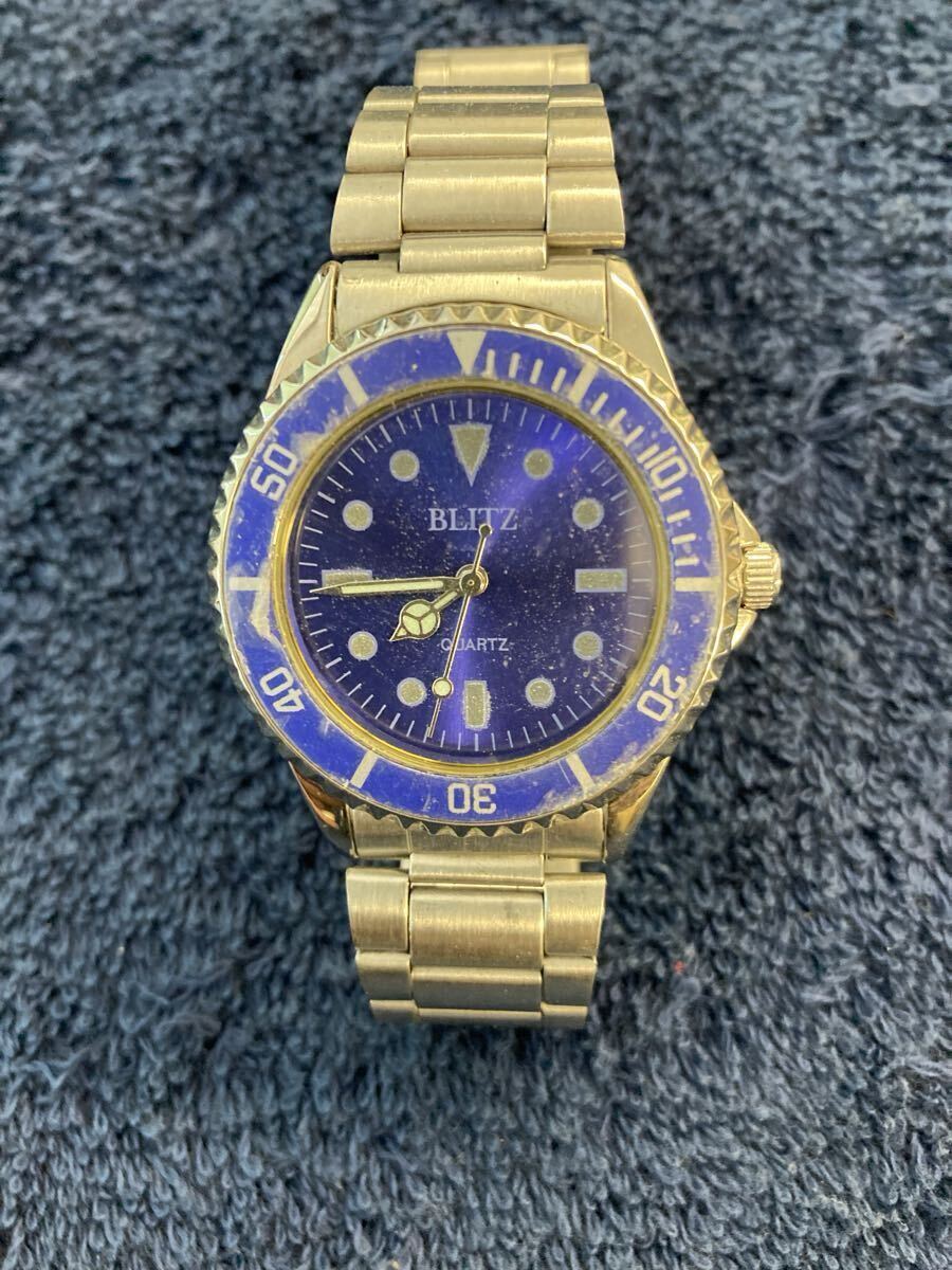 1円出品!! BLITZ 動作未確認商品 ジャンク品 ダイバーズウォッチ風  腕時計 G-112拍卖