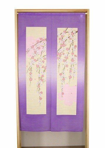 新品 暖簾 のれん 日本製 桜柄のれん 窓としだれ桜 150cm (特価)拍卖
