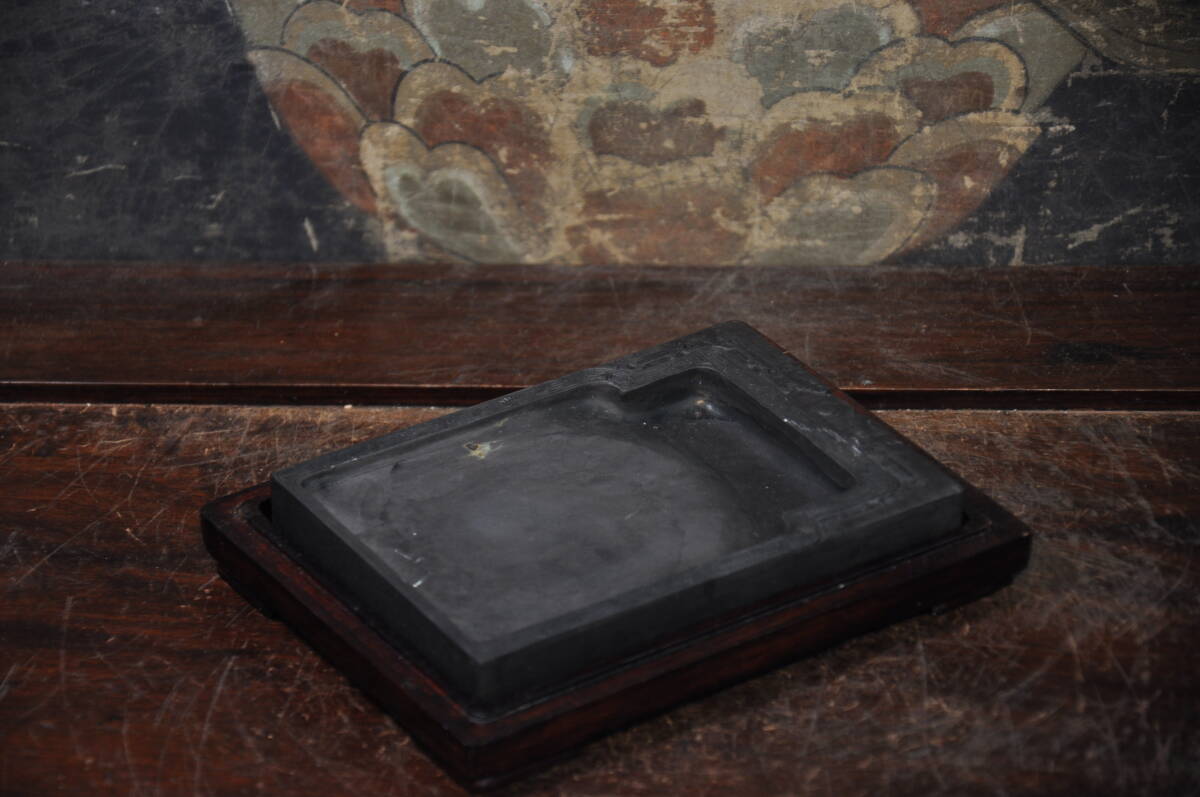 端渓 旧坑 老麻子坑 龍紋硯台 中国美術唐物書道具拍卖