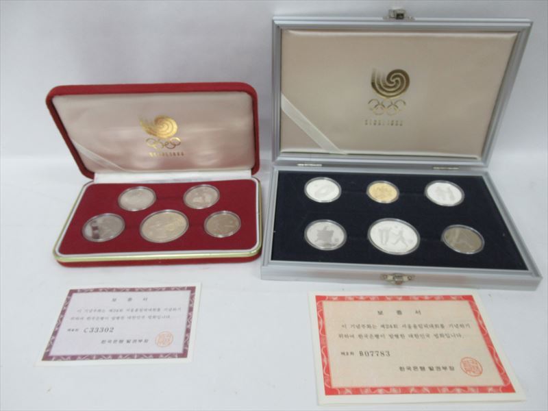 1円★保管品【ソウルオリンピック】記念コイン 銀貨 金貨 22金 K22 925 まとめ売り コレクション拍卖