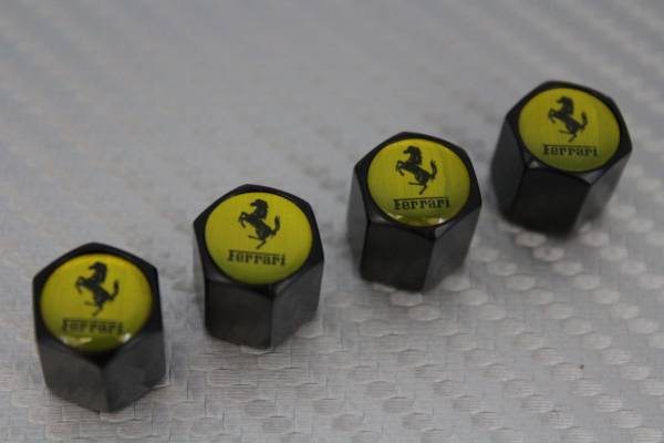 新品 フェラーリ ブラック エアーバルブキャップ FF拍卖