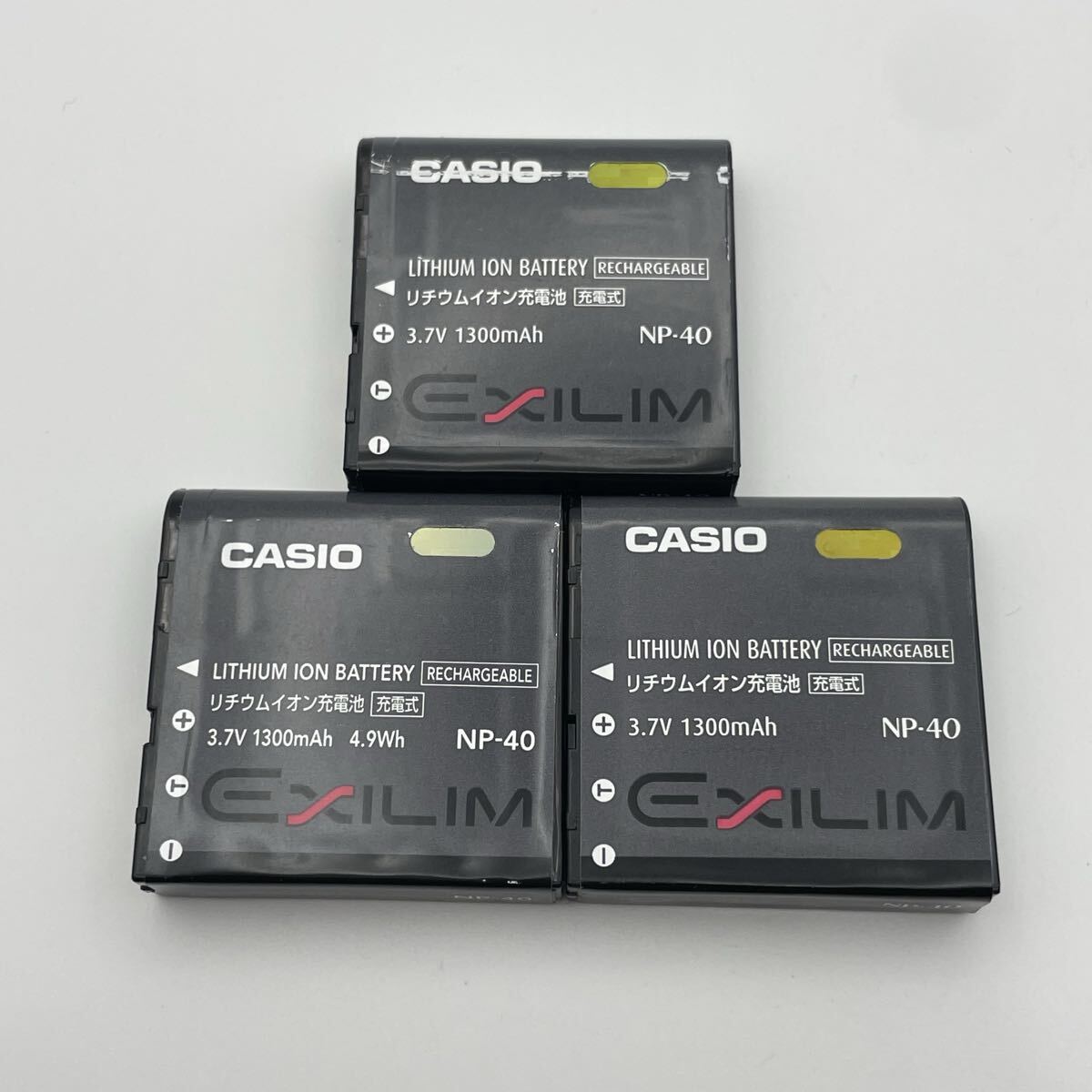 3個セット 残量十分!【動作確認済】送料無料 返金保証 中古 CASIO カシオ 純正 デジカメ バッテリー NP-40 満充電後電圧測定 拍卖