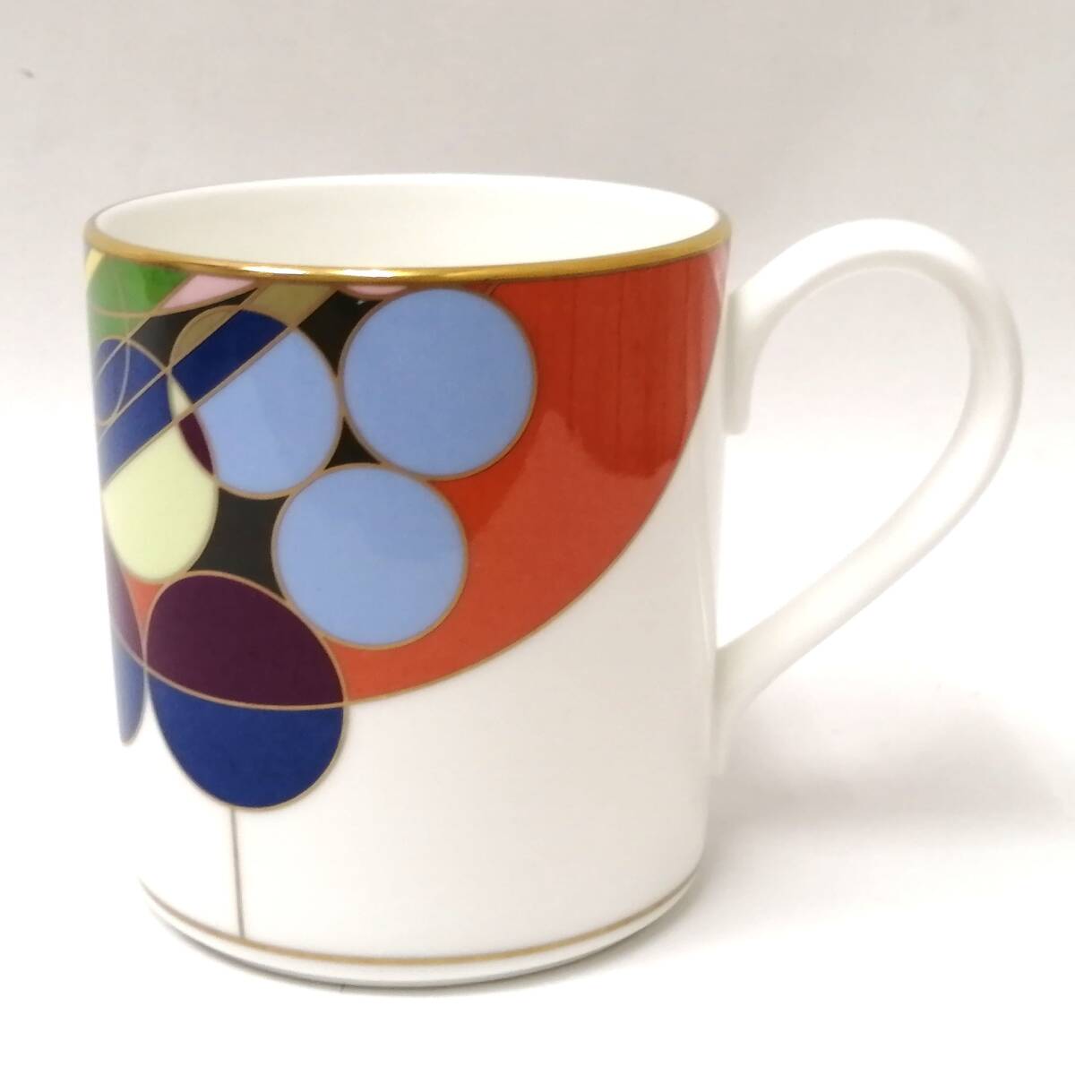 ◎25100405 Noritake ノリタケ FRANK LLOYD WRIGHT フランクロイドライト マーチバルーンズ マグカップ 1客 ゴールドライン インテリア拍卖