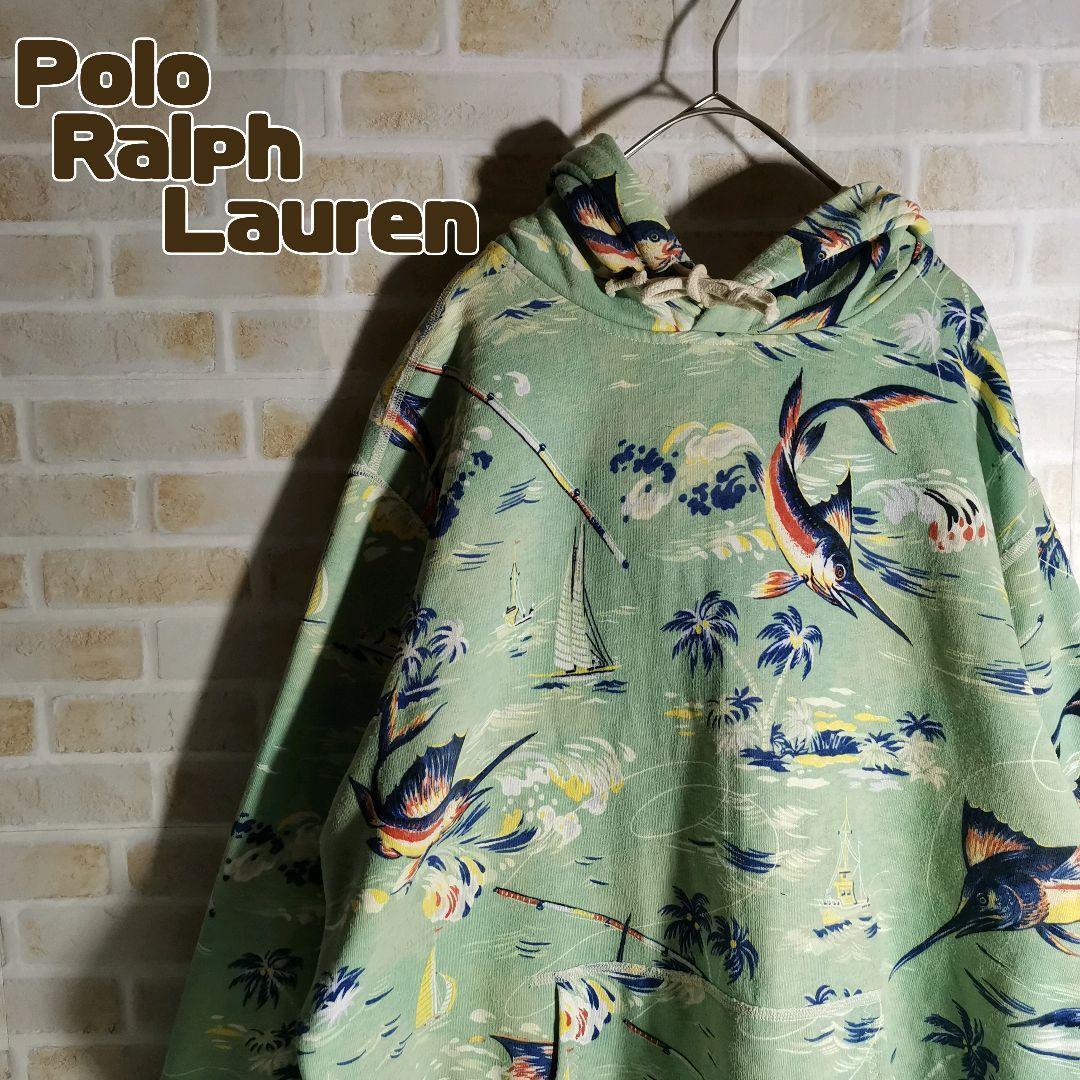 ポロラルフローレン パーカー 総柄 カジキ マリン拍卖
