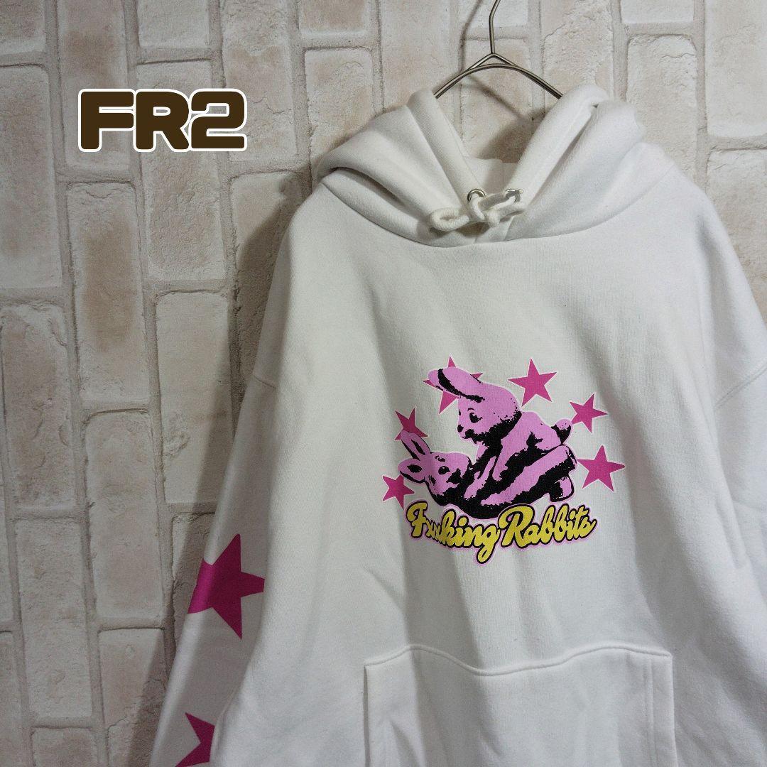 FR2 パーカー 白 プルオーバー ピンク拍卖