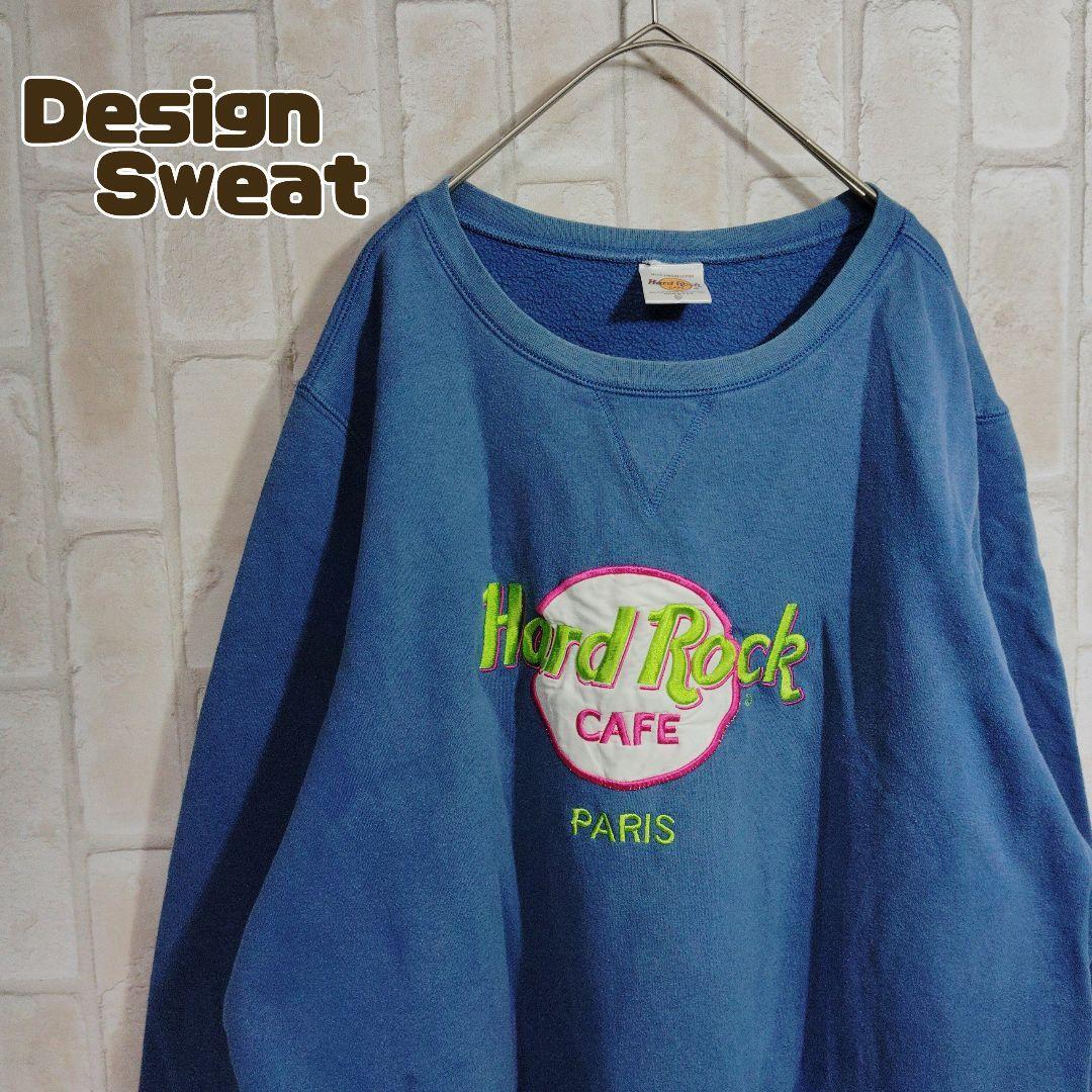 ハードロックカフェ スウェット トレーナー 水色 くすみカラー拍卖