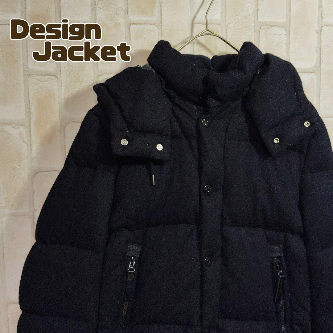 ナノ ユニバース ダウンジャケット 西川ダウン ネイビー拍卖