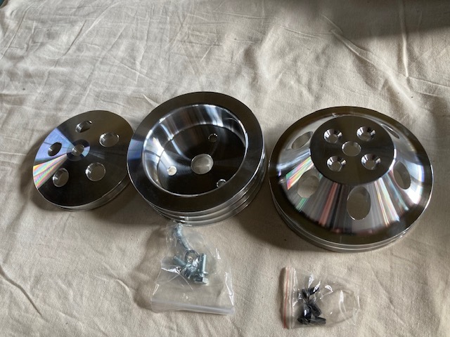 シボレースモールブロック プーリー3点セット ショート用 アルミ製 インパラ ベルエア カプリス エルカミ C-10 SBC 350拍卖