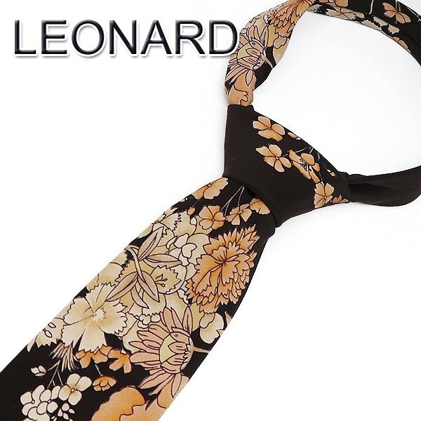 DKG★送料無料★ LEONARD レオナール シルク ネクタイ 花柄 NT75 レオナールネクタイ LEONARDネクタイ拍卖