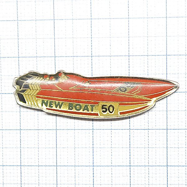 DKG P3244★ PINS ピンズ ピンバッチ ピンバッジ ピンバッヂ NEW BOAT 50 ボート 船 モーターボート パワーボート拍卖