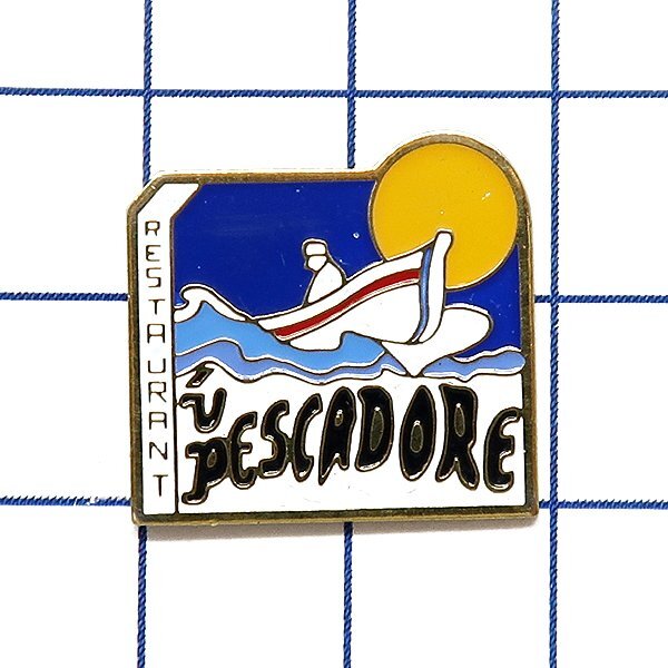 DKG★ PINS ピンズ ピンバッチ ピンバッジ ピンバッヂ P2522 PESCADORE RESTAURANT 漁師 シーフード レストラン 船 漁 夜 月拍卖
