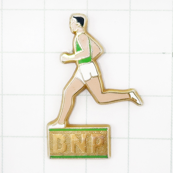 DKG★ PINS ピンズ ピンバッチ ピンバッジ ピンバッヂ P861 マラソン 選手 ランナー マラソンランナー BNP パリ国立銀行 マラソン選手拍卖